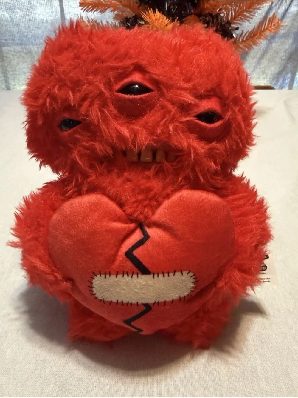 Fuggler Red Monster Plush w/ Broken Heart Applique Washable 2024